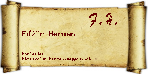 Für Herman névjegykártya